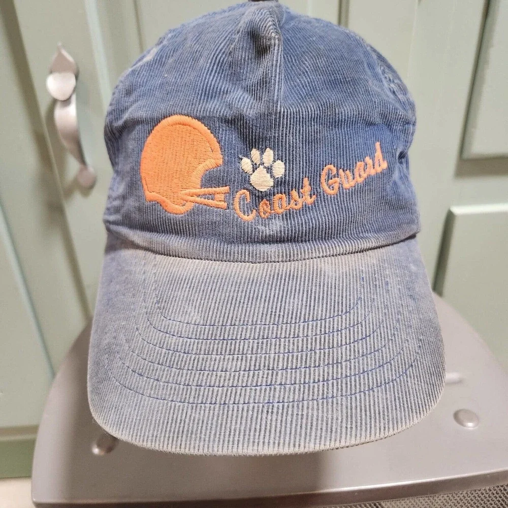 VTG US USCGA Coast Guard Football Corduroy‎ Snapback Hat Cap DISTRESSED